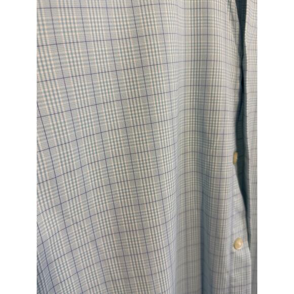 Peter Millar Summer Comfort Men's L Long Sleeve Turquoise Plaid Button Up Shirt - Picture 3 of 9